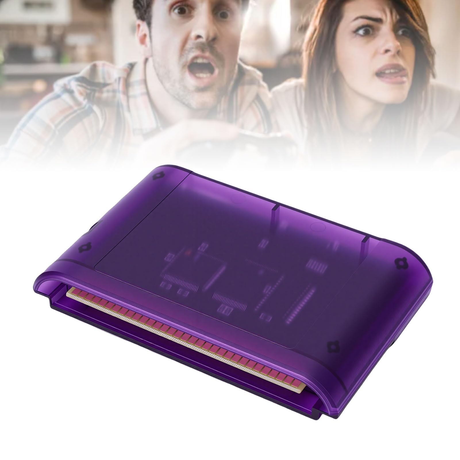 Plyisty Cartouche de Jeu 4000 en 1 pour Genesis Mega Drive MD, Carte Flash de 8 Go Compatible avec les Consoles Master System 32X, sans Région avec Fonction de Sauvegarde et Prise en (Violet