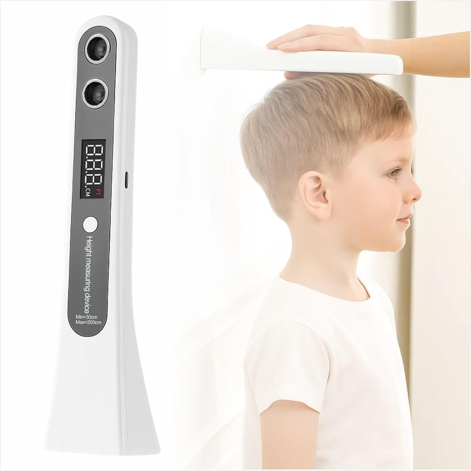 Portable Height Measurement - Handheld Ultrasonic Stadiometer for Boys and Girls, Digital Height Measuring Tool Scale for Kids Adults Home School Clinic Growth Tracking