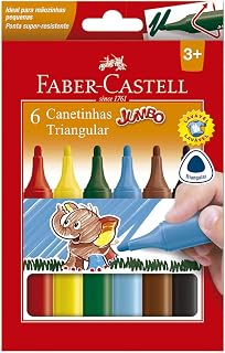Canetinha Hidrográfica, Faber-Castell, Jumbo, 15.0206J, 6 Cores