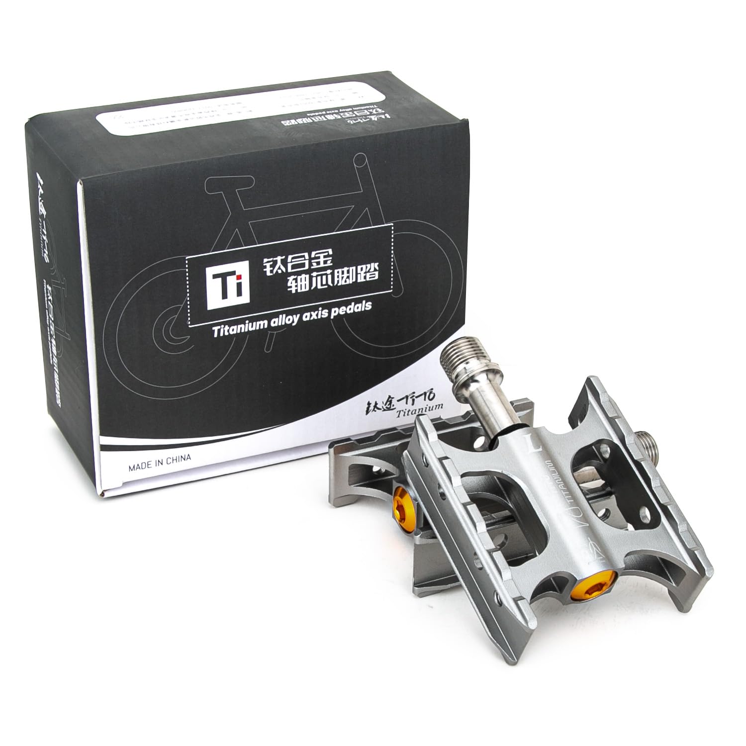 TiTo Titanium MiNi Fahrradpedale mit Aluminiumlegierung Fahrradfußpedale und Titanachse rutschfeste und Langlebige MTB Fahrradpedale für MTB und Rennrad Stadtrad