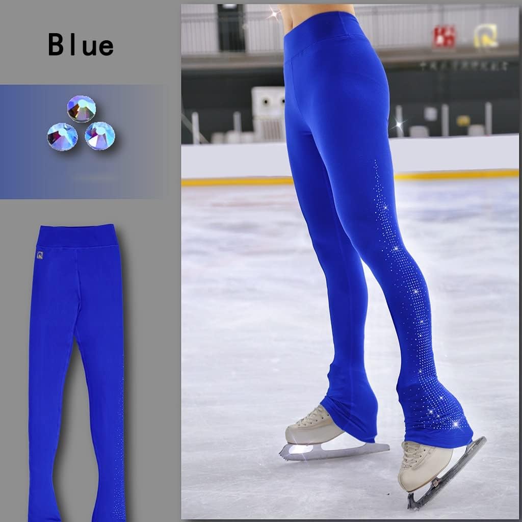 Figure Skating Training Clothes Kids Skating Pant Fleece to Keep Warm Bag Shoes Austrian Drill Practice Pants (Color : Blue, Size : Small)