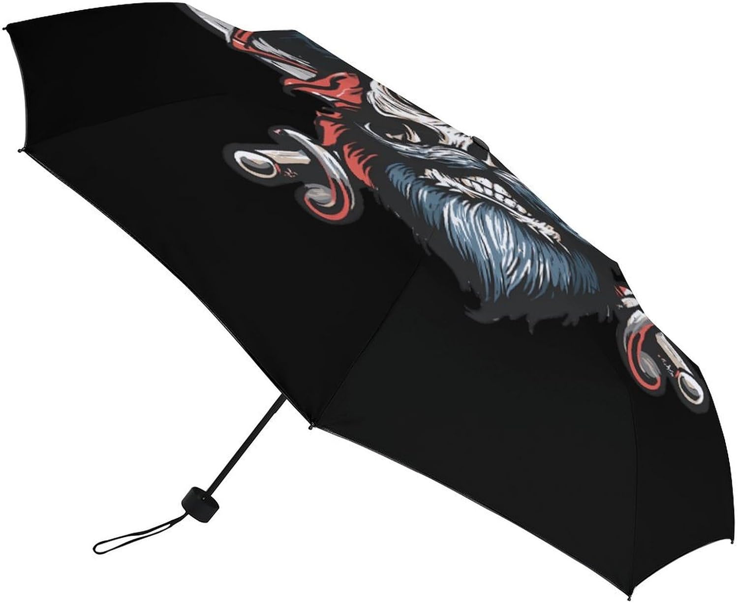 Pirates Skull Hat Crossbones Travel 3 Folding Umbrella Windproof Rain Sun Manual Opening And Closing Umbrellas