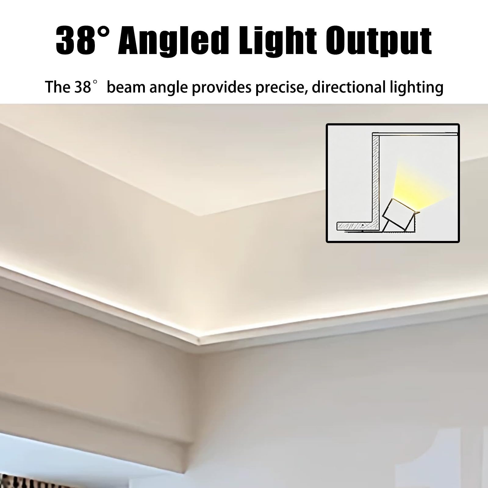 LZMZMQ Stuckleisten Decke LED Aluminium-LED-Lichtschlauch, Abgewinkelt, Flexibler Lichttrog, Kronenformbeleuchtung(29.5ft(9m))