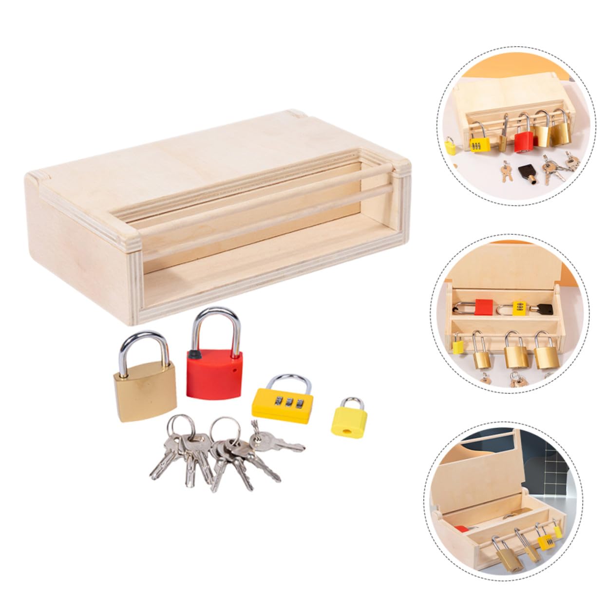 Juego de Juguetes de Aprendizaje Cerradura de Madera