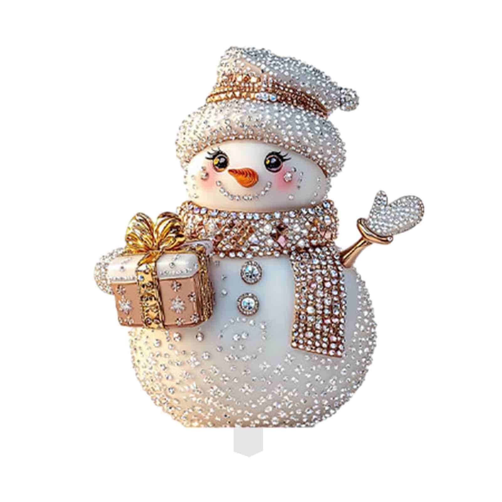 Virelynx Snowman Garden Stake for Christmas Outdoor Decoration, 2D Flat Acrylic Yard Art Sign, Weatherproof Festive Lawn Pathway Ornament, 25cm Holiday Winter Decor GiftA