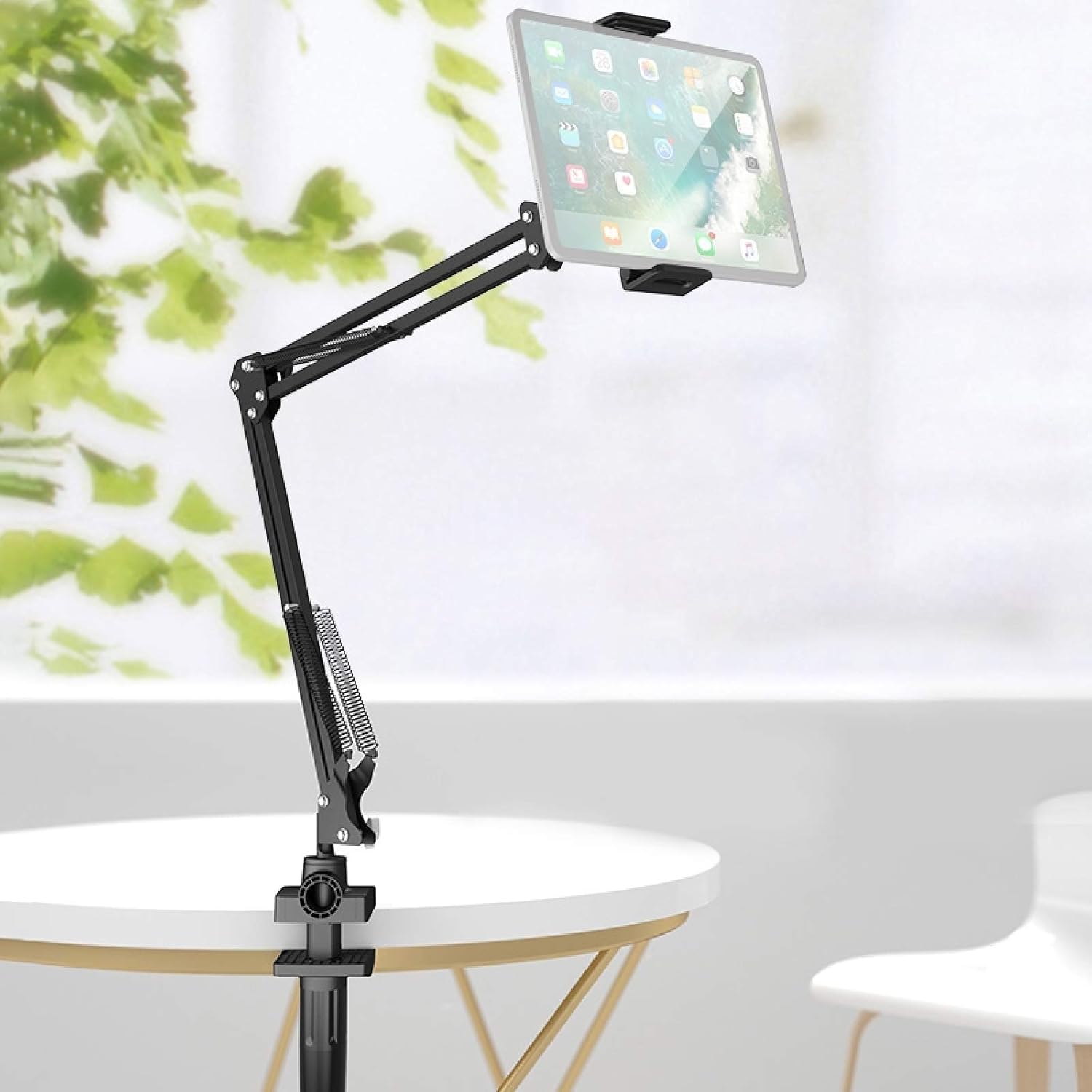 Drumstone (𝗦𝗽𝗲𝗰𝗶𝗮𝗹 𝟭𝟬 𝗬𝗲𝗮𝗿𝘀 𝗪𝗮𝗿𝗿𝗮𝗻𝘁𝘆 Overhead Video Stand: Articulating Arm Phone & Tablet Mount, Tabletop Scissor Boom, 360° Rotation, Flexible-picture-29