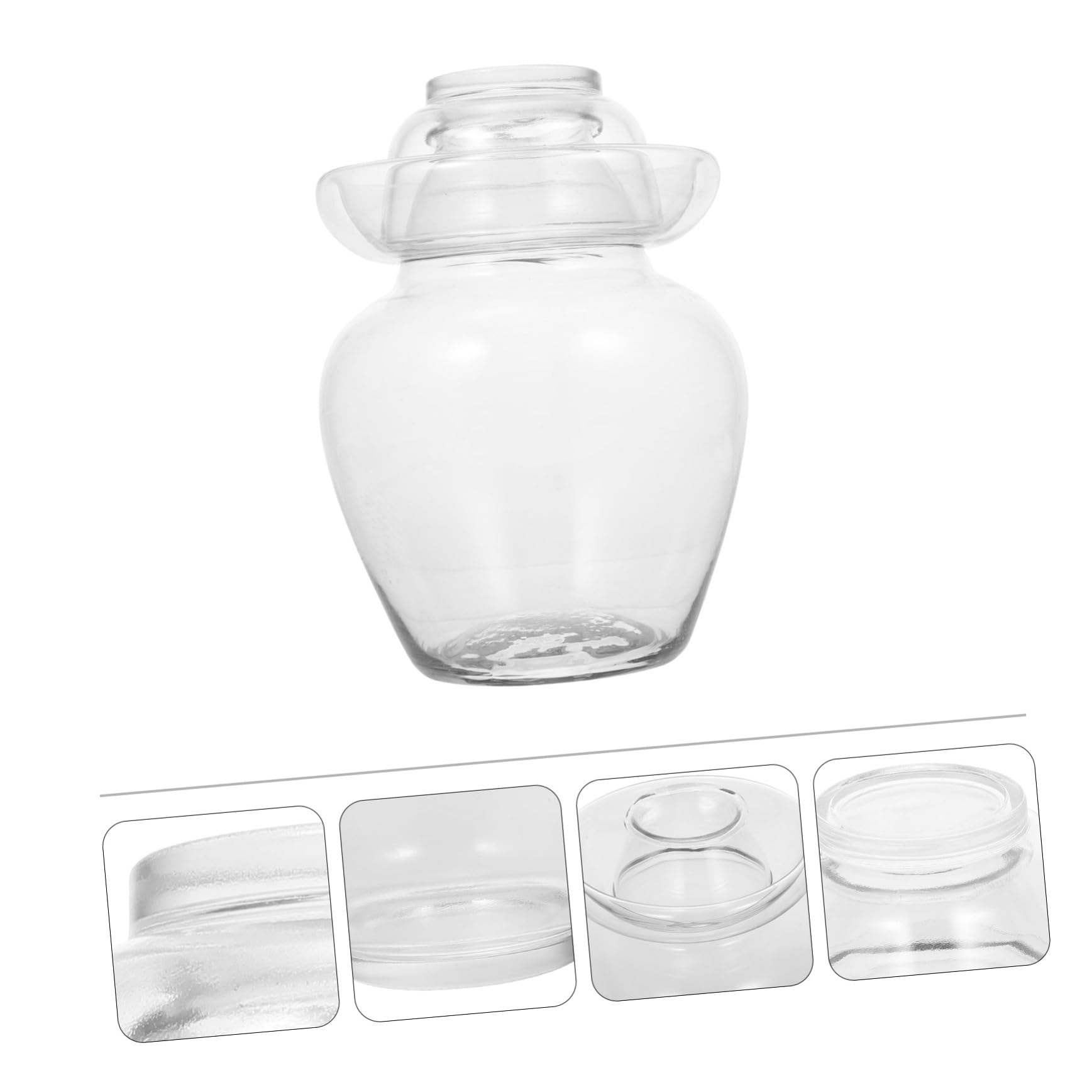 Toyvian Großer Kapazität Glasbehälter mit Luftdichtem Deckel Praktischer Aufbewahrungsglas für Gewürzgurken und Fermentierte Lebensmittel Rund mit Versiegeltem Verschluss