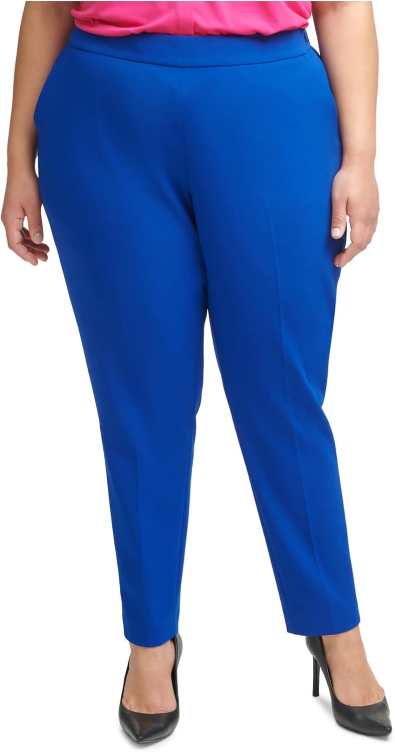 Calvin Klein Womens Plus Slim Leg Office Dress Pants Blue 20W