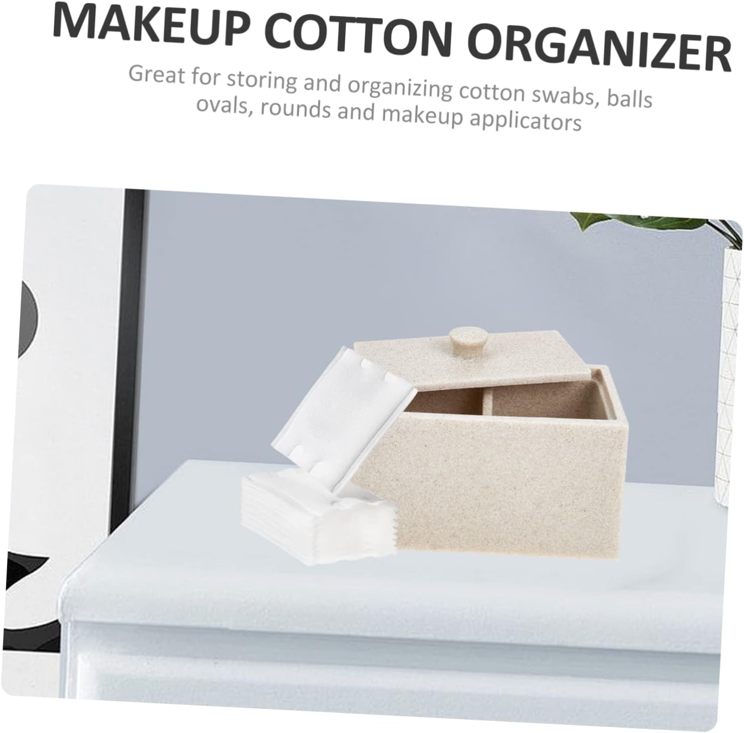 Alipis Household Cotton Pad Box with Protective Lid Compartment Storage Container for Cotton Rounds Organizer for Bathroom Beauty Supplies