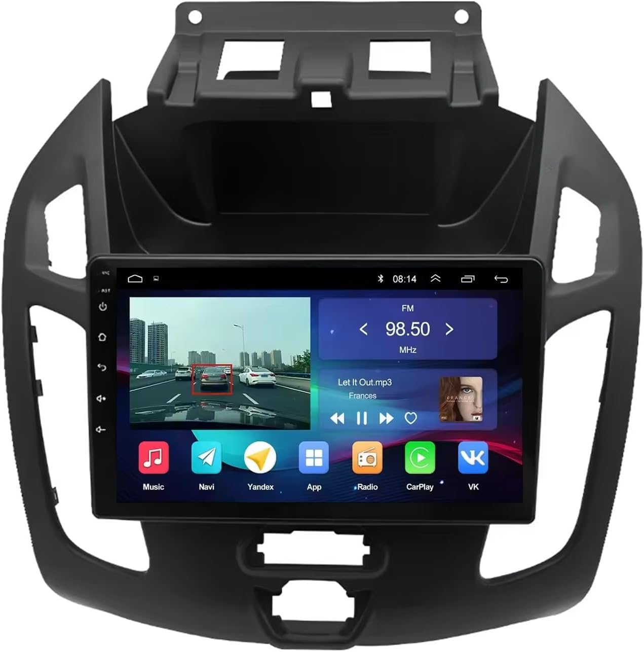 Radio samochodowe z systemem Android 15 do Ford Transit Connect 2014-2018, 9 cali, zestaw głośnomówiący, radio samochodowe z Bluetooth, WiFi, Carplay, Android, USB, AUX, FM, kamera cofania, 4