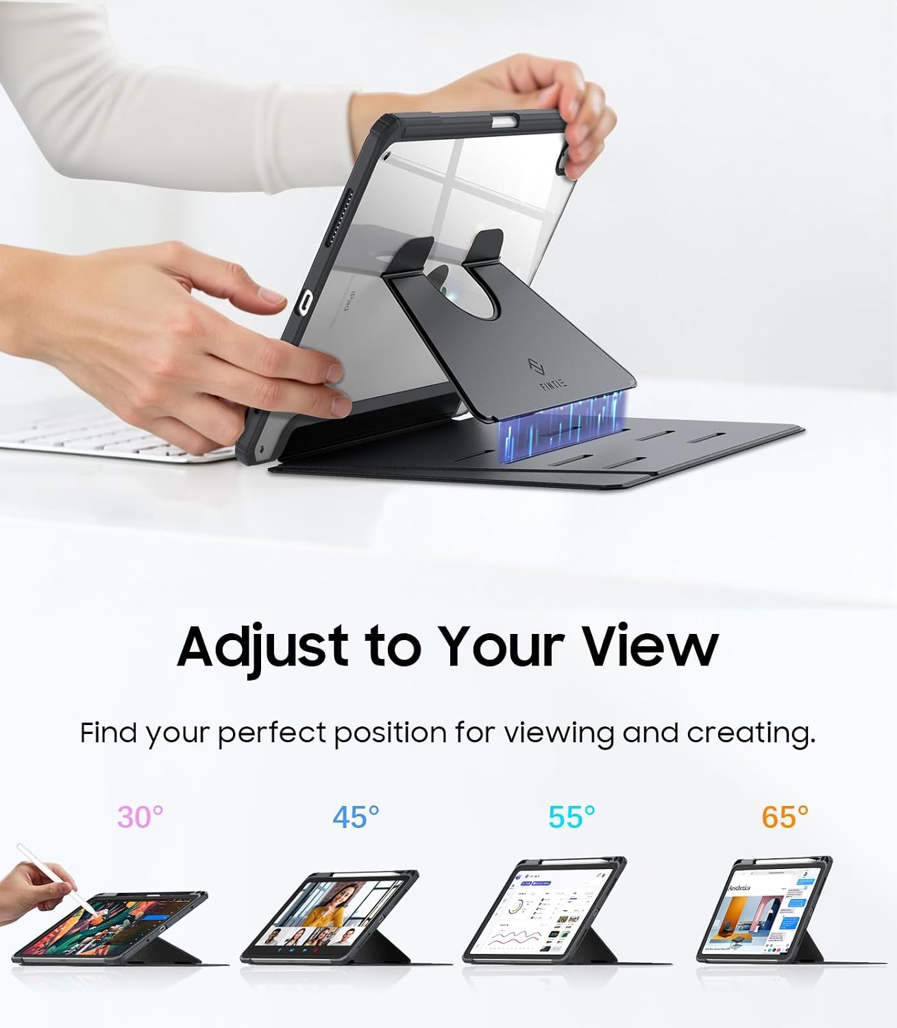 Fintie Multi-Angle Viewing Case for iPad (A16) 11 Inch (2025), iPad 10th Generation 10.9 Inch (2022) Bundle with 2 Pack Fintie Tempered Glass Screen Protector image 5