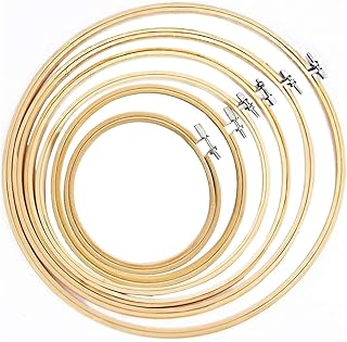 QincLing 6 Stück Kreuzstich Ring, Runder Stickrahmen Set Nähen Kreis Cross Stitch Hoop Kreuzstich Rahmen Embroidery Hoop B...