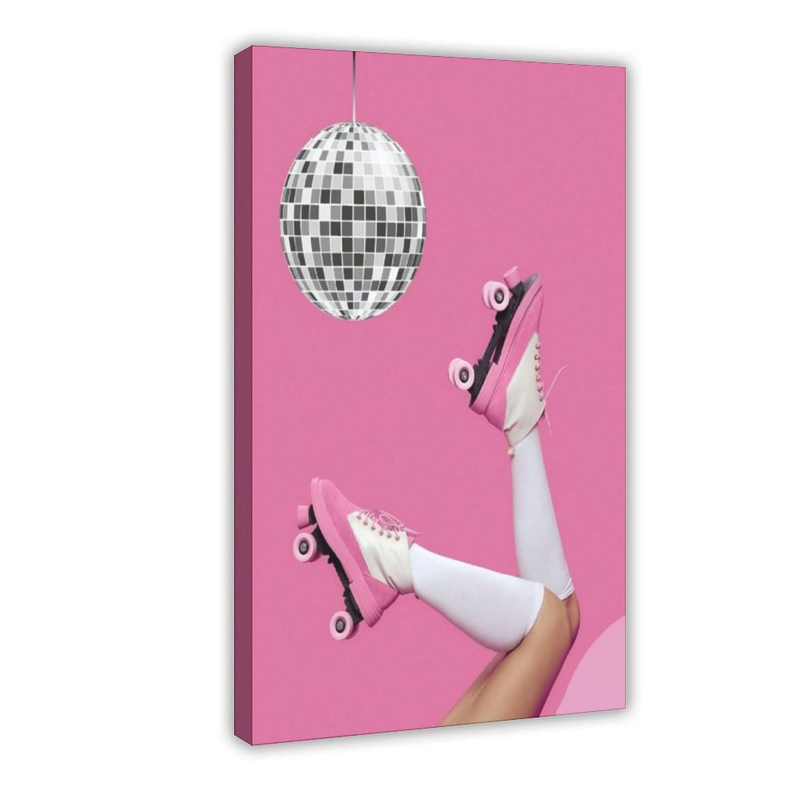 QIOTBVV Colourful Disco Roller Skates Art Canvas Poster Bedroom Decor Landscape Office Room Decor Gift 24" L X 36" W