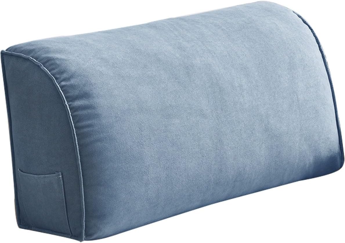 CUEYU Extra Thick Sofa Back Cushion Wedge Pillow for Couch&Bed, Couch Back Cushion Decorative Throw Pillows, Lumbar Neck Back Support Pillows Headboard Cushions Pillows Comfort（Blue27.5x17.7x7.8）