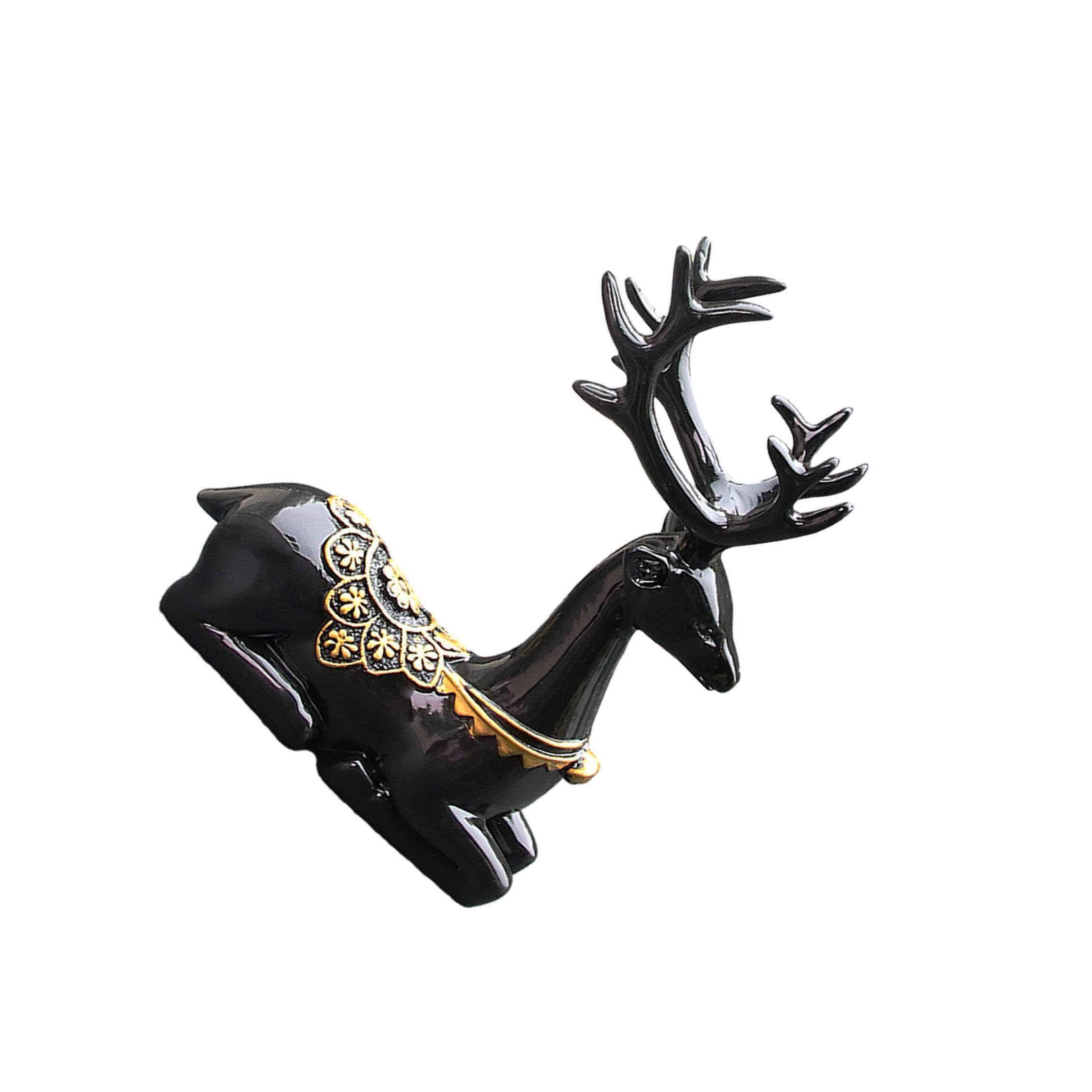 QIXCXAZ Resin Deer Reindeer Figurine for Creative Car Statue Car Decoration Unique Ornament Home Office Decoration Needs for Creative Animal Sculpture