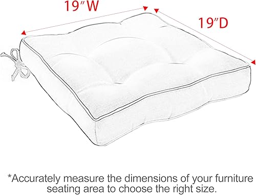Miniatura 2 de Favoyard Cojines de patio de 19 x 19 pulgadas, para interiores y exteriores, resistentes al agua, para muebles de patio, color sólido por 3 años,