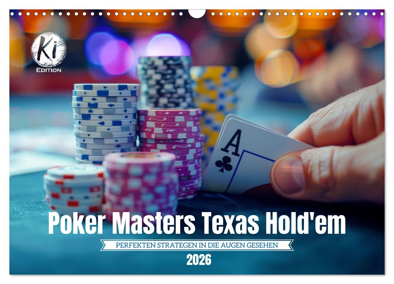 Poker Masters Texas Hold'em UK-Version (Wall Calendar 2026 DIN A3 Landscape), CALVENDO 12 Month Wall Calendar