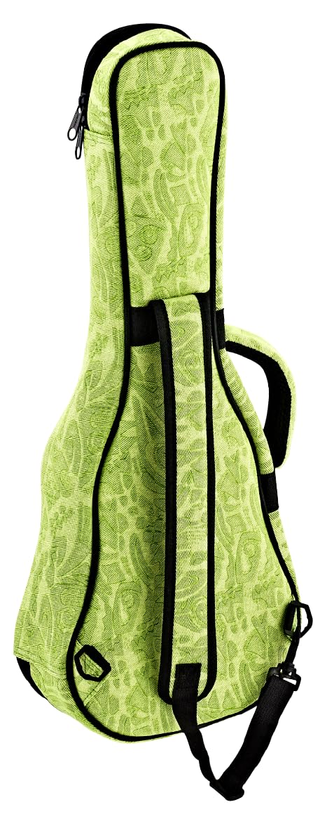 Ortega Guitars Jean Ukulele Gigbag - Konzert Ukulele Tasche - Höhe 66 cm - Breite 23 cm - Mit Schultergurten - Baumwolle / Leinen, Grün (OUB-CC-GRJ)