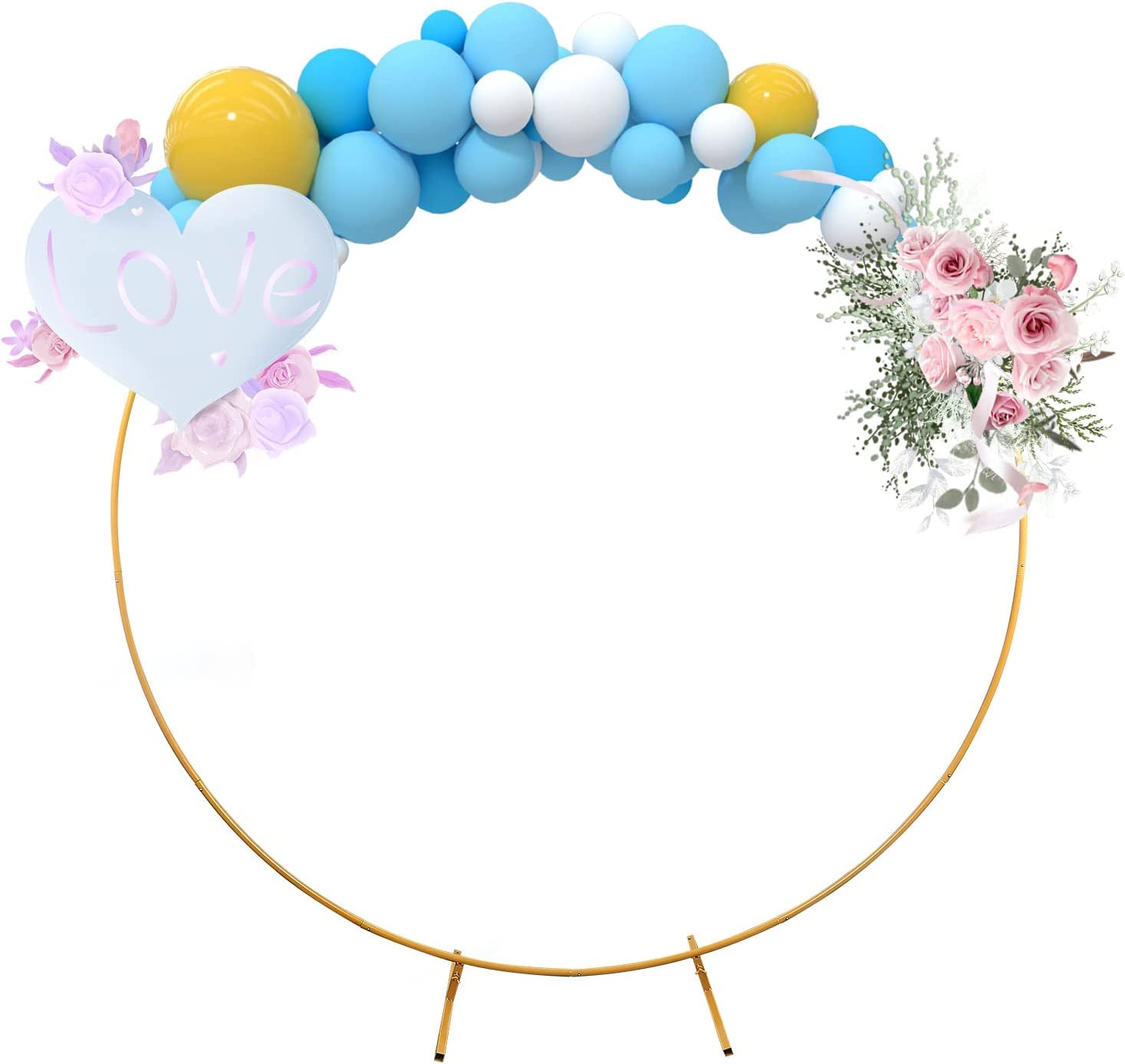 ZJT Ballon Kreis Rahmen Kit, Ballonbogen Set, Metall Ballonbogen, Luftballon Runde Ständer, Ballon Girlande Bogen Halter, Party Dekoration Ballonbogen Kit für Geburtstag, Hochzeit, Taufe (2m)
