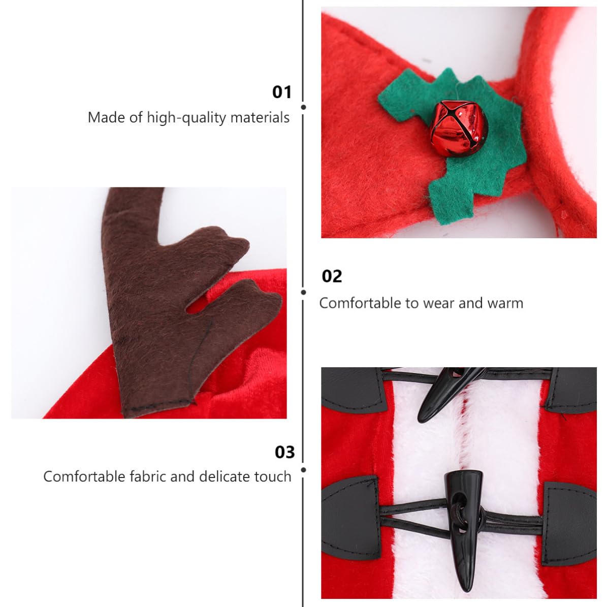 CALLARON Vestito di Natale Renna Rosso in Poliestere per Bambina | Atmosfera Natalizia, per Vigilia e Festa, Stile Lovely Tessuto Confortevole e Calore Elevato
