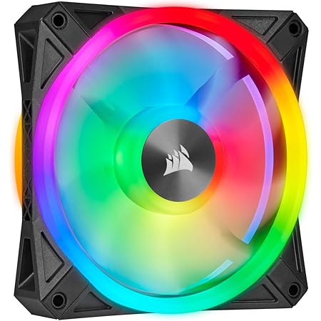 Corsair QL Series, Ql140 RGB, 140mm RGB LED Fan, Dual Pack with  Lighting Node Core - Black : Everything Else