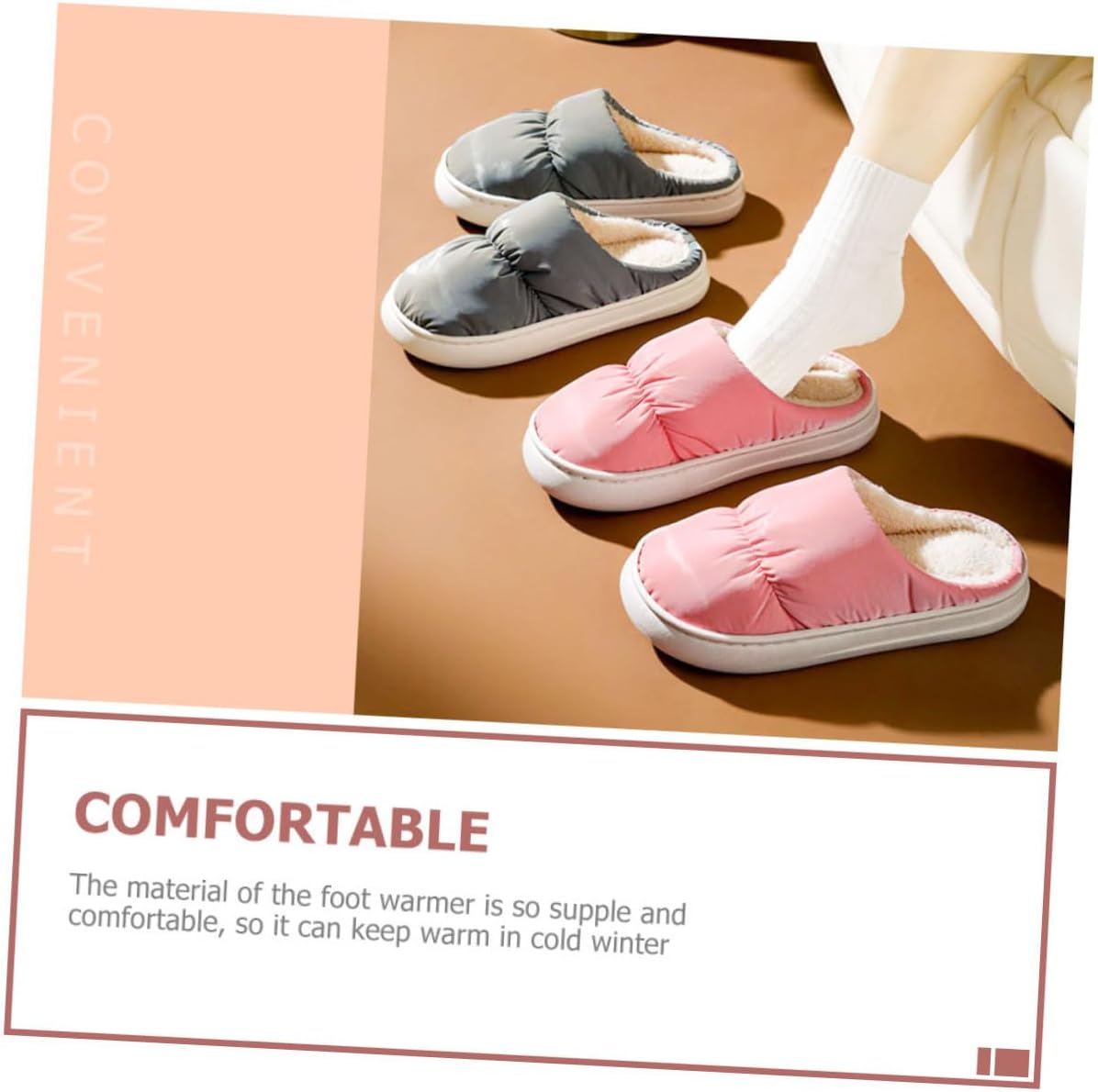 Holibanna Foot Protector Rechargeable Heater Soft Slippers Indoor Slippers Warm Shoes Electric Slipper Socks