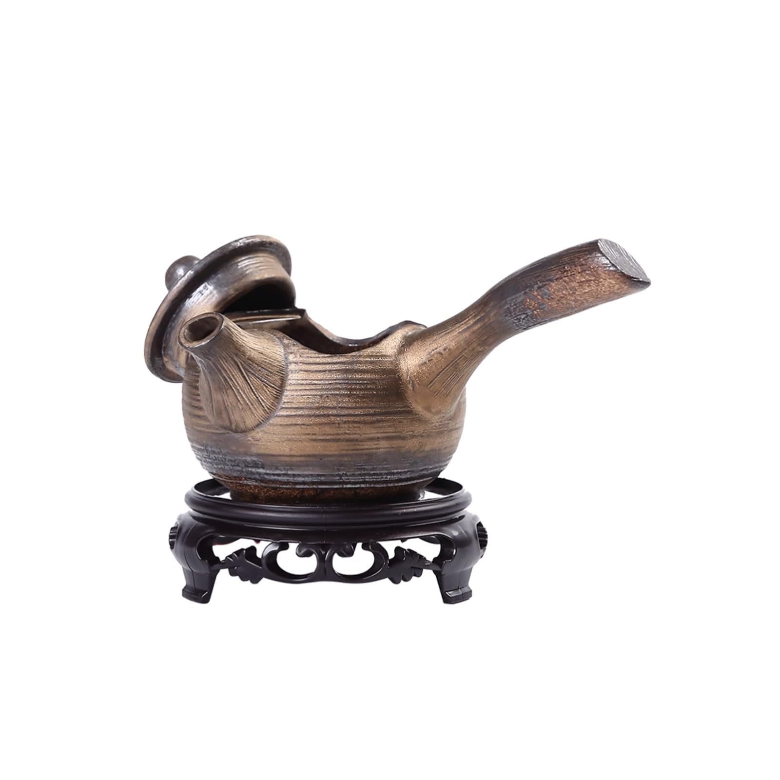 Dekoracyjna donica na czajnik w stylu vintage z otworem drenażowym i podstawą, ceramiczna doniczka na kwiaty chińskie zen z bocznym uchwytem, doniczka w kształcie doniczki na taras