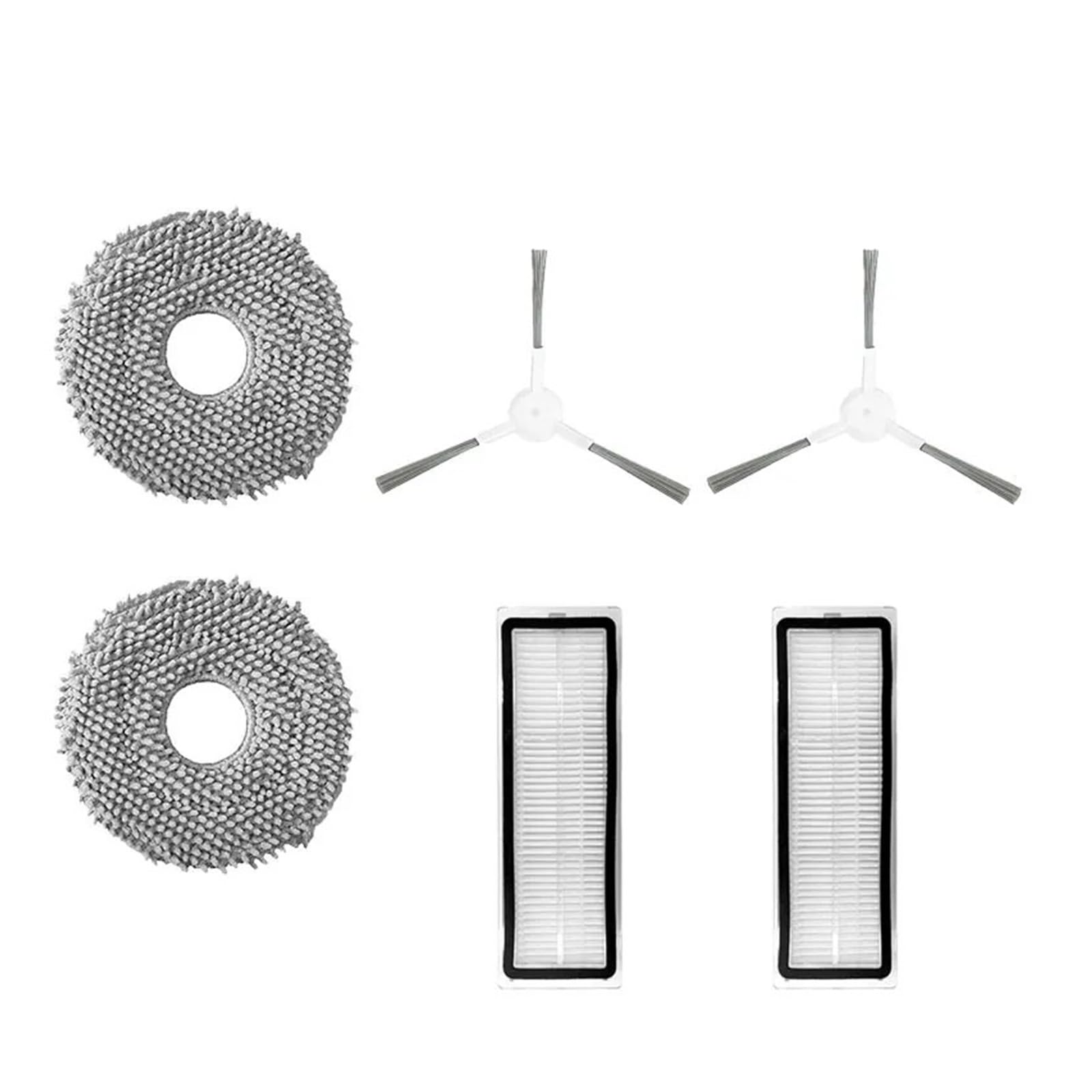 Kicici 6Pcs Compatible With Xiaomi Robot Vacuum S20+ / S10 Plus /S10+/ B108gl / B105 / B108cn B113cn Parts Accessories Filter Main Side Brush Mop(6Pcs)