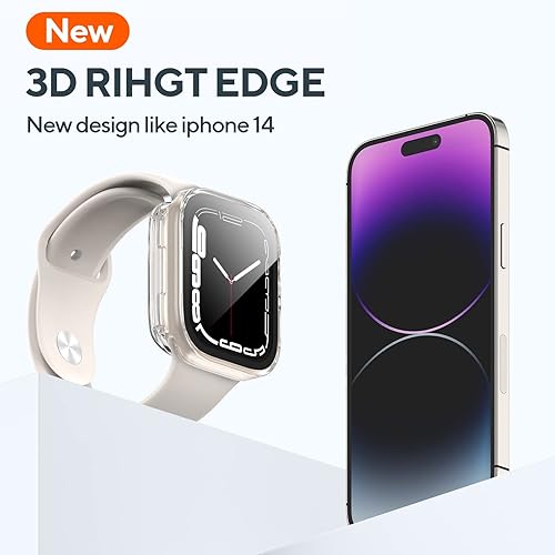 Miniatura 2 de Paquete de 2 fundas impermeables 2 en 1 para Apple Watch Series SE SE2 6 5 4 1.575 pulgadas, borde recto PC parachoques delantero y trasero con