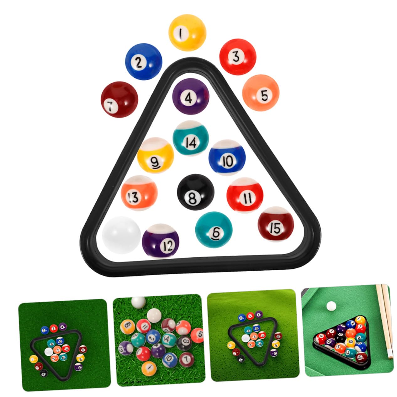 Lot de 17 Mini Boules De Billard en Résine avec Triangle, Compact Et Portable, Conçu pour Garçon Et Filles, Coordination Améliorée, Adapté Maison Et École, Jeu Éducatif Et Récréati