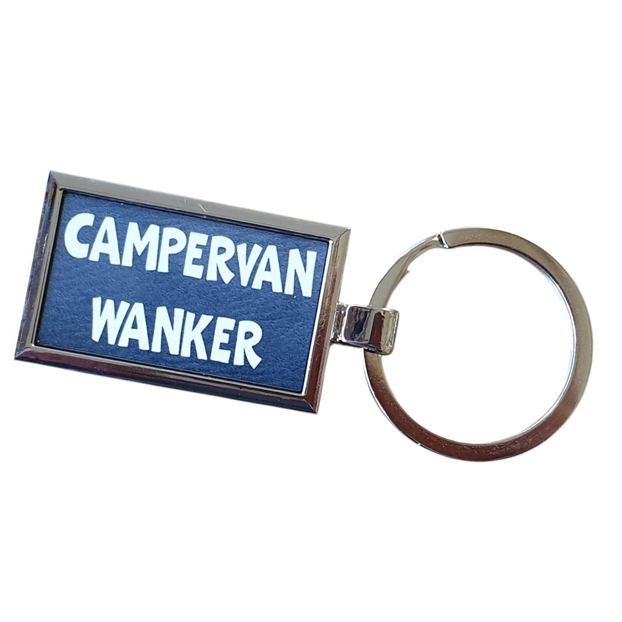 Decalarama Campervan Keyring Gift - Campervan Wanker - Nice Fun Cute Cheeky Metal Key Chain Novelty Present