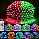 Lovelite 240 LED Net Lights, 35 Colors Changing Christmas Net Lights Outdoor Clear Wire, 14.8ft x 5ft Connectable Easter Mesh Lights for Bushes Christmas Tree Holiday Wedding Party Hedge Patio Decor