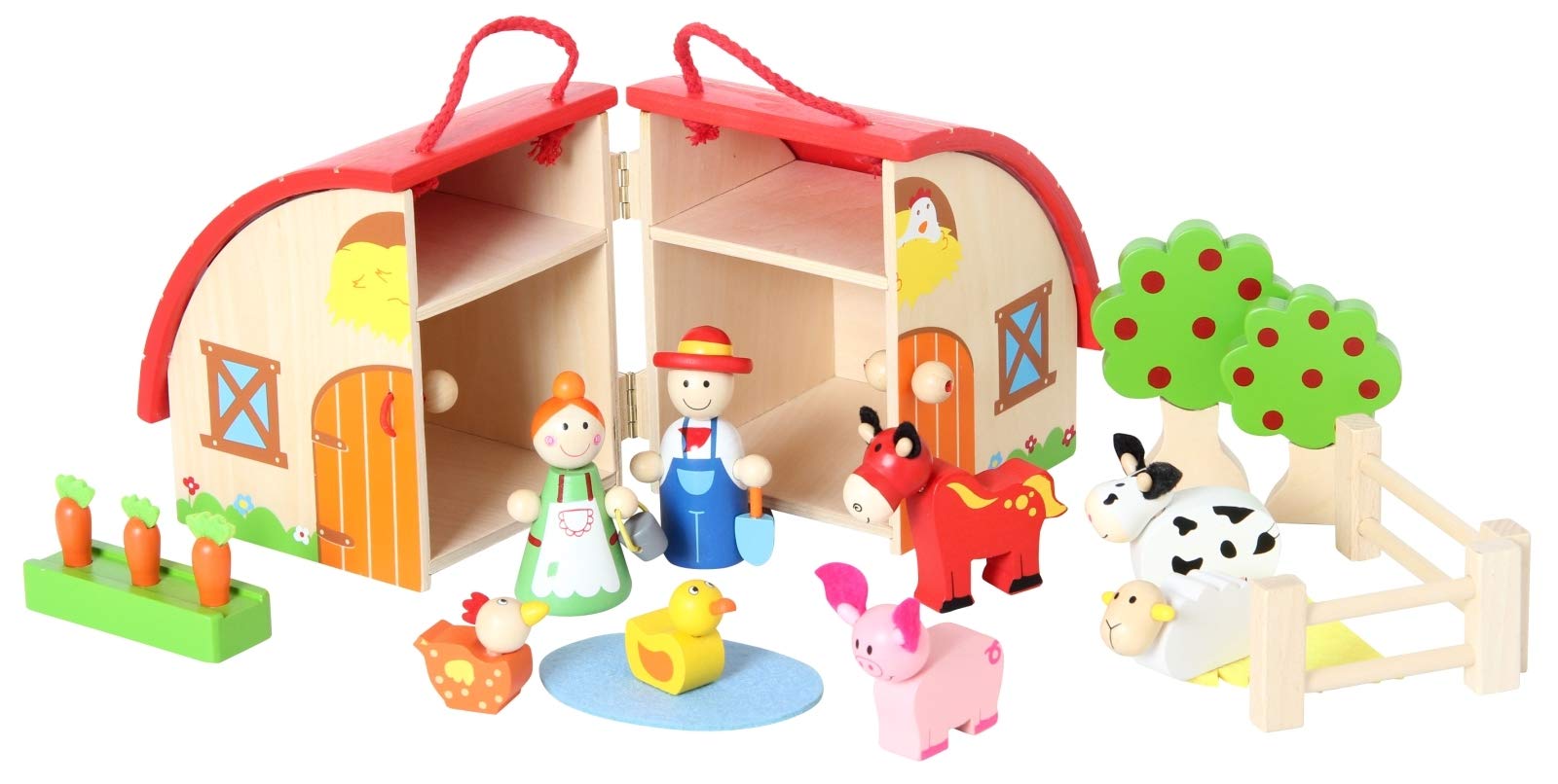 Small Foot Juguetes de Madera de Granja de Madera, Juguete de Primera Calidad diseñado para niños a Partir de 3 años. Un diseño Multi