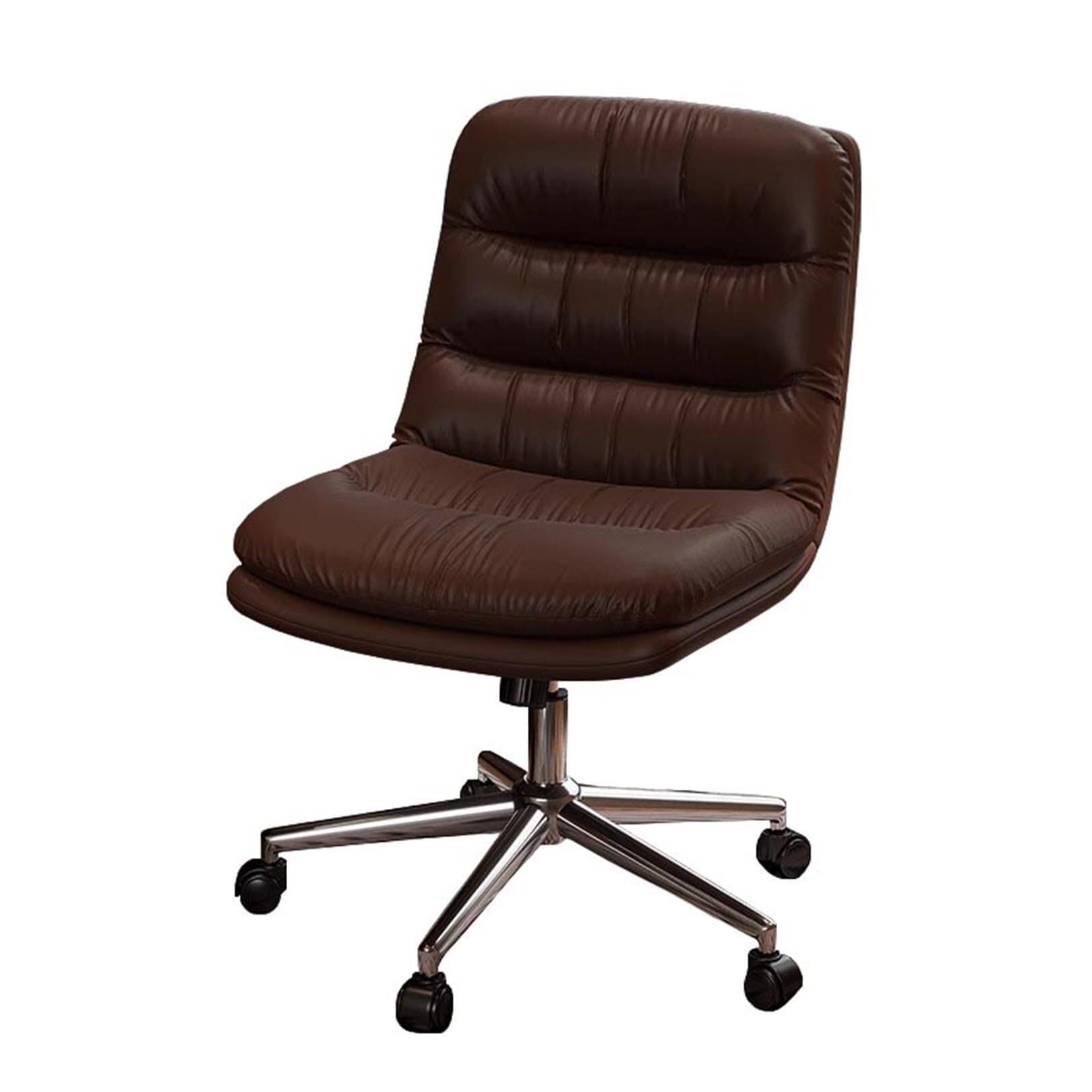 Ergonomiczne skórzane krzesło biurowe, regulowana wysokość i nachylenie, obrót o 360°, do domu i sypialni