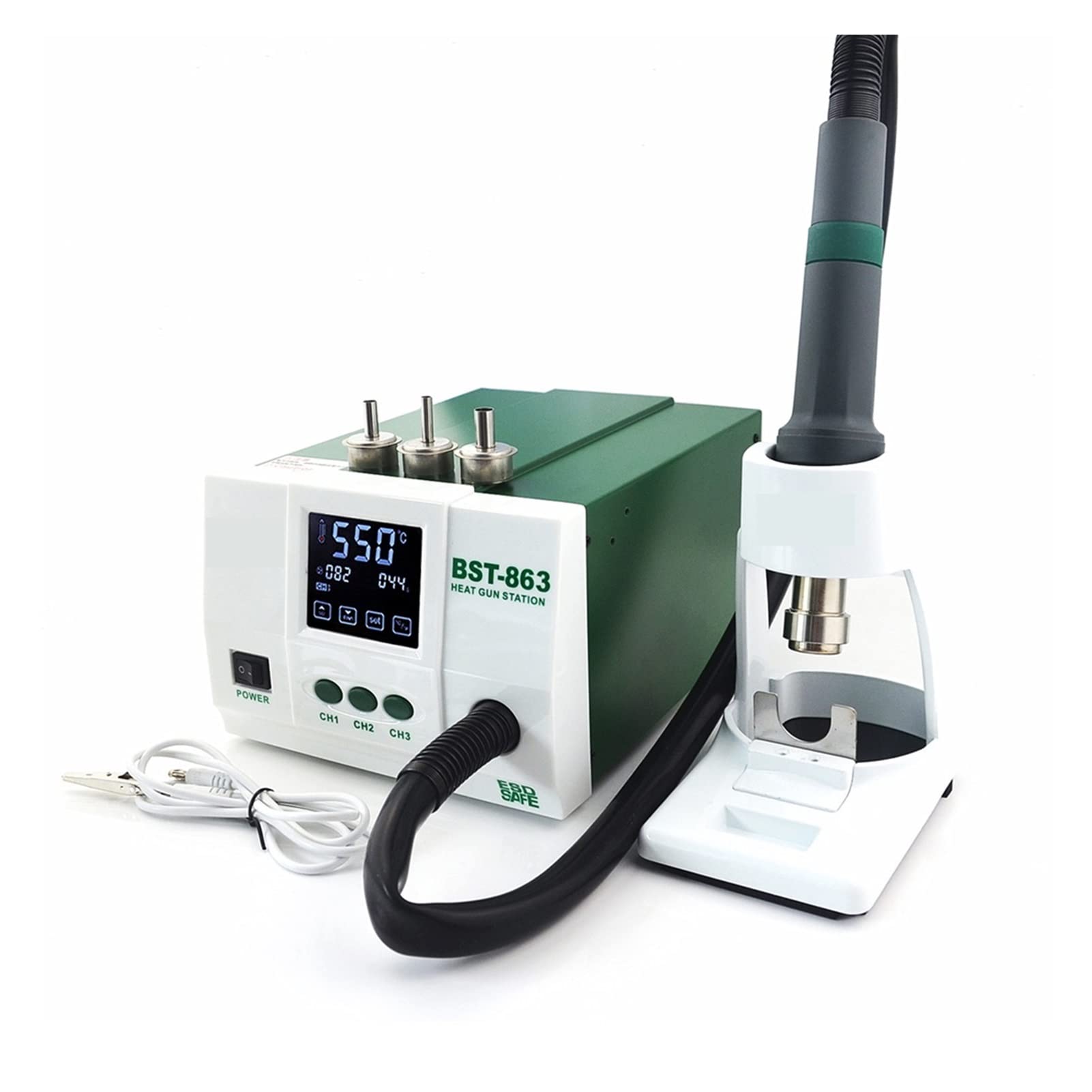 Stacja lutownicza, Best-863 Bez ołowiu termostatyczna stacja lutownicza pistoletu cieplnego 1200W Inteligentna LCD Cyfrowa przeróbki wyświetlacza do naprawy telefonu