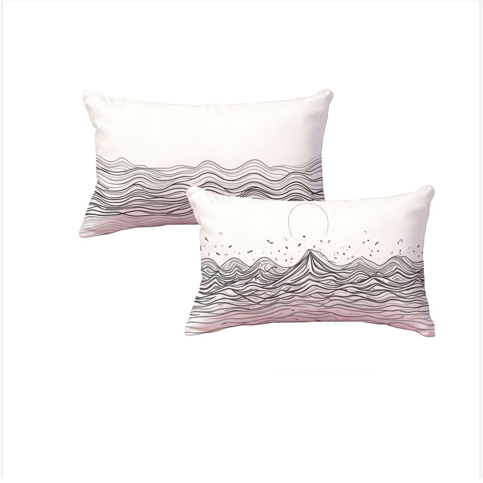 Housse coussin 70x90cm motif noir résistant aux taches
