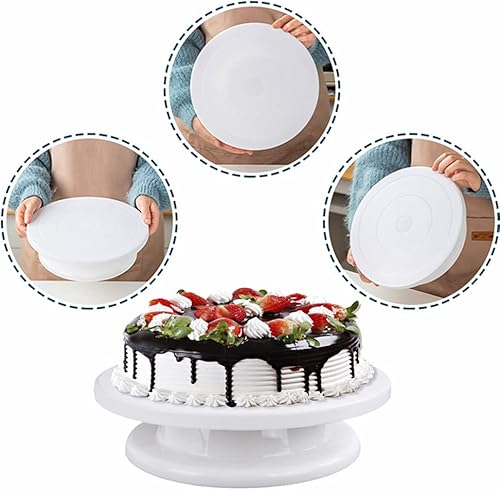 Miniatura 4 de Soporte giratorio de 11 pulgadas, mesa giratoria para decoración de pasteles, soporte redondo giratorio para pasteles y galletas, magdalenas,