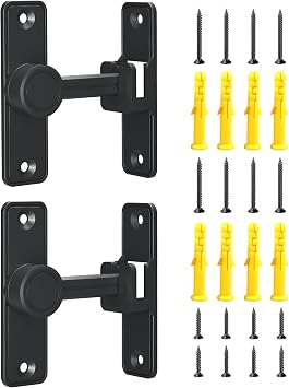 XOOL Barn Door Lock Latch, 90 & 180 Degree Heavy Duty Barn Door Latch, Lock Latch for Door, Garden, Bathroom, Garage, Window, Outdoor, Garage, Barn