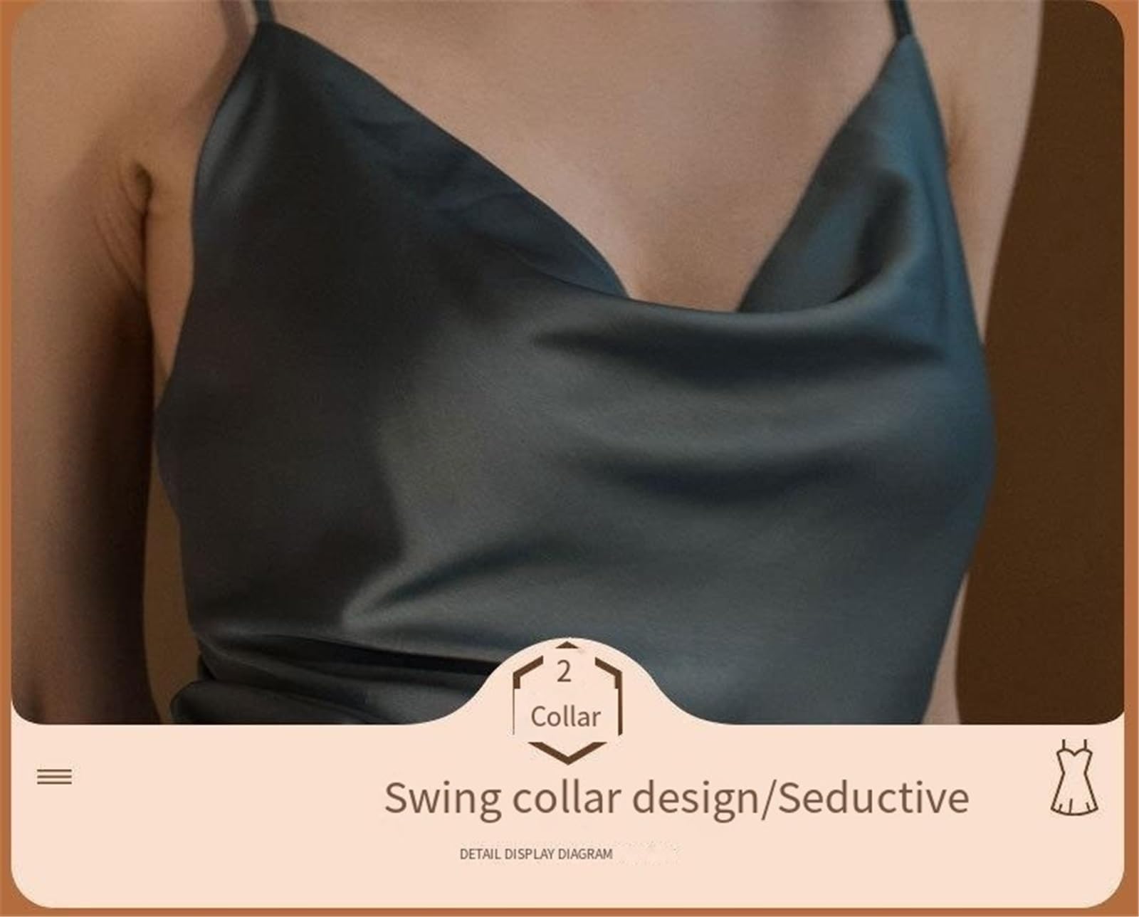 Femme Chemise Satin Col Bénitier Dentelle Lingerie