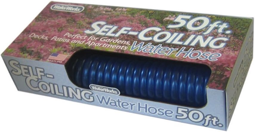 Swan Products WRHC1200050 Garden Deck and Patio Self Coiling Water Hose 50' Blue