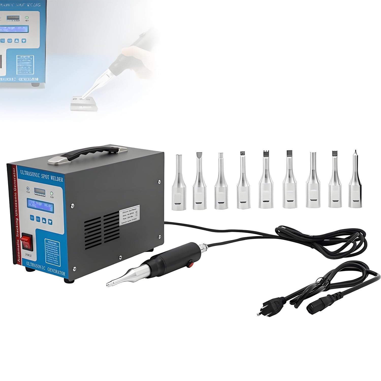GLBMXDD Welding Machine, Ultrasonic Spot Welder Plastic Welding Machine,with 10PCS Welding Heads, Intelligent Handheld Spot Welder, for PP, Acrylic Boards, PVC, Nylon, ABS