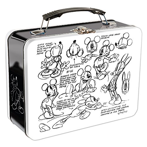 Vandor Disney Mickey Mouse Sketch Large Tin Tote, 9 x 3.5 x 7.5 Inches