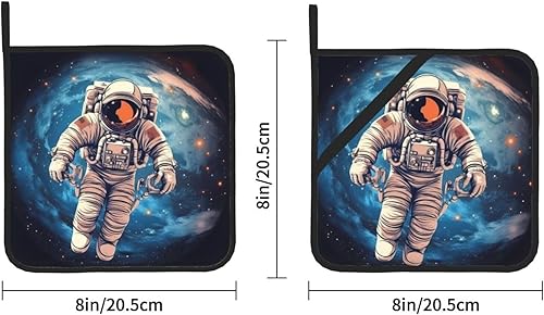 Miniatura 4 de Astronauta Planet - Juego de 2 soportes para ollas resistentes al calor, impermeables, fáciles de limpiar, para cocina, horno, barbacoa, regalo de