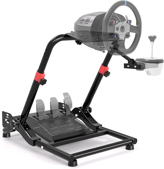 DIWANGUS Racing Steering Wheel Stand Simulator Racing Stand Tilt-Adjustable Steering Wheel Stand for Logitech G25/G27/G29/G920,Thrustmaster T300Rs/ T300Gt/T150Rs Supporting TX Xbox PS4 PS5 PC