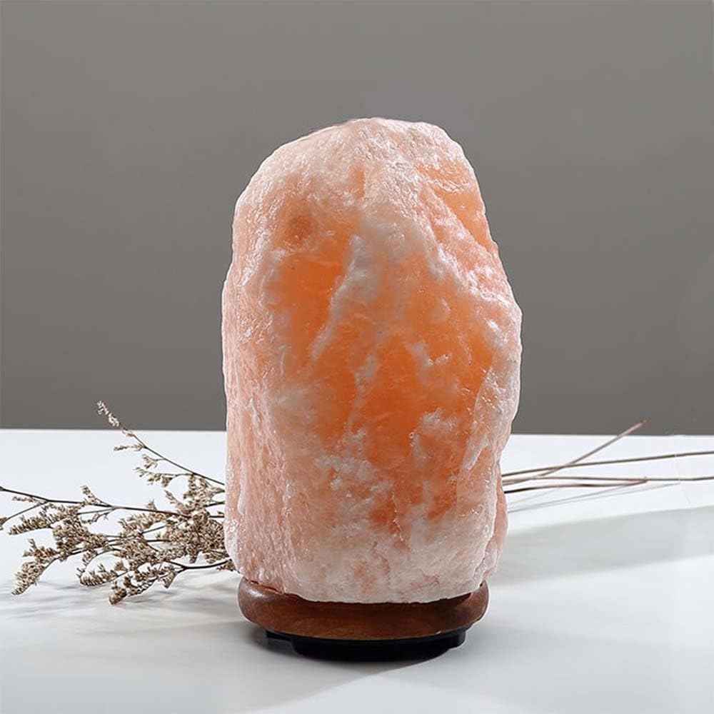 PLUS HOME Lámpara de Sal 1.5-2kg del Himalaya Natural + 1 Bombilla de Led de Enchufe Europeo