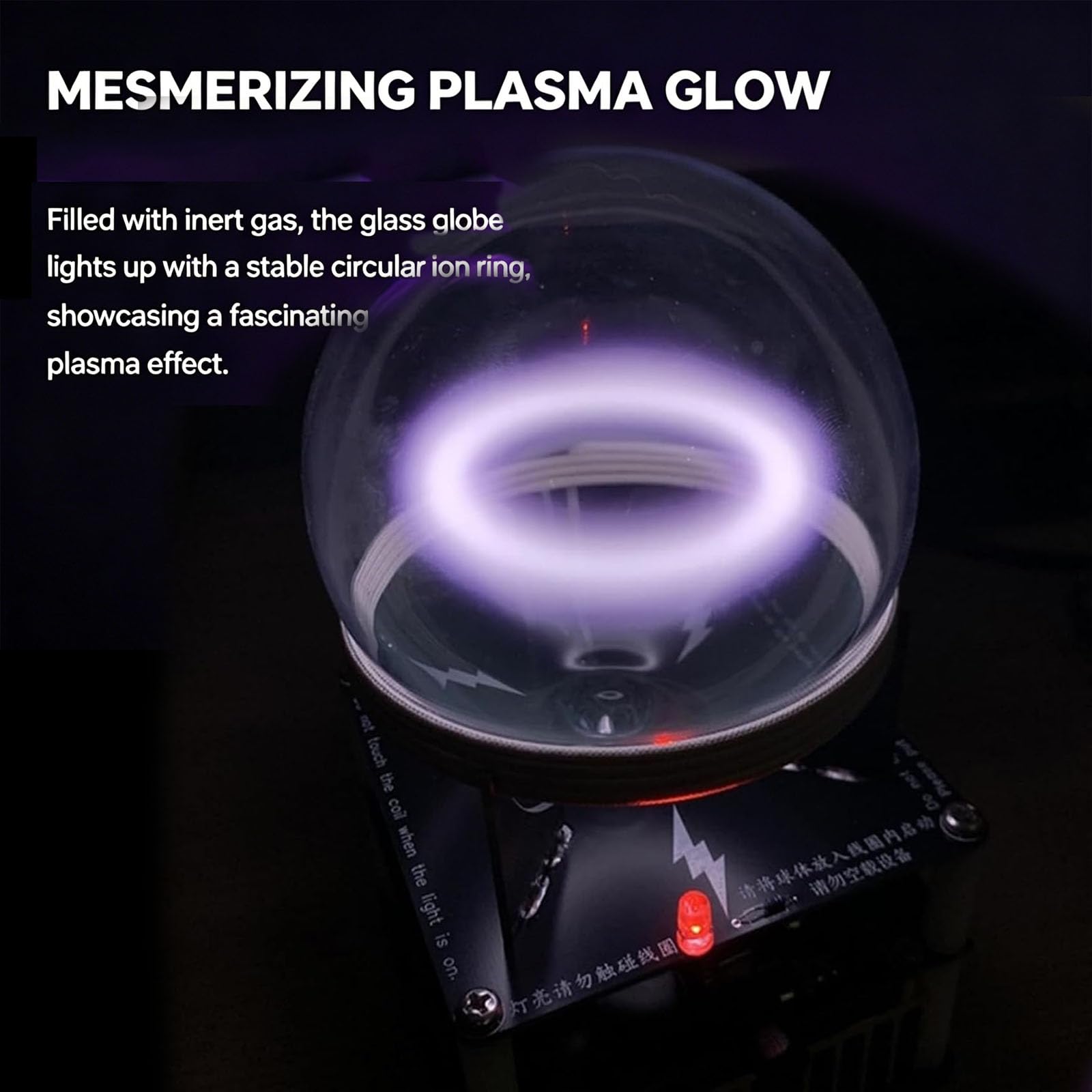 Lámpara De Anillo De Plasma, Lámpara De Globo De Plasma De Gas Inerte, Diámetro De 9 Cm/13 Cm, con Tecnología De Excitación De Campo Magnético, para Exhibición Científica Y 13cm