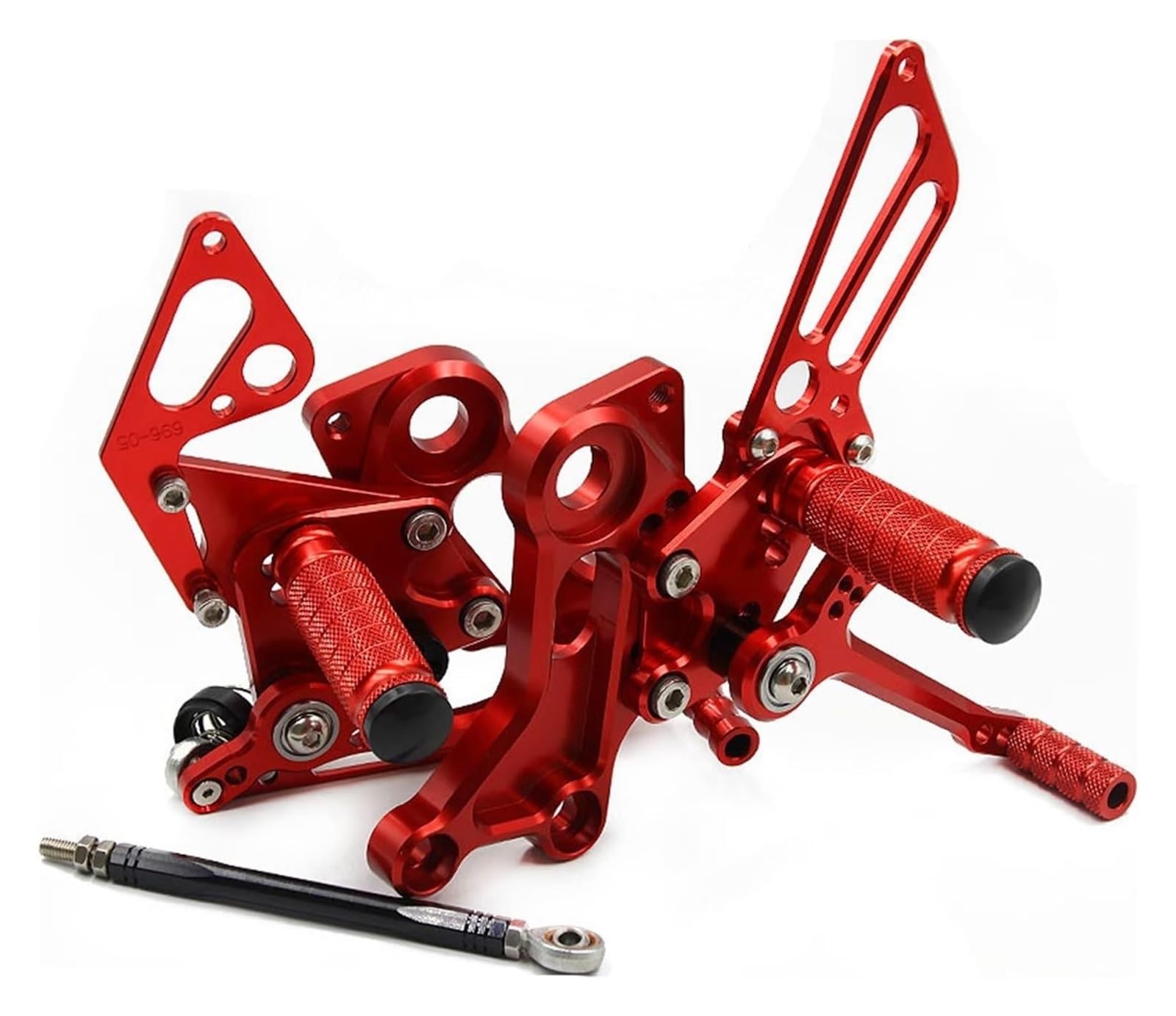 Repose-pieds Ducati 2008-2013 rouge : commandes reculées moto - 3