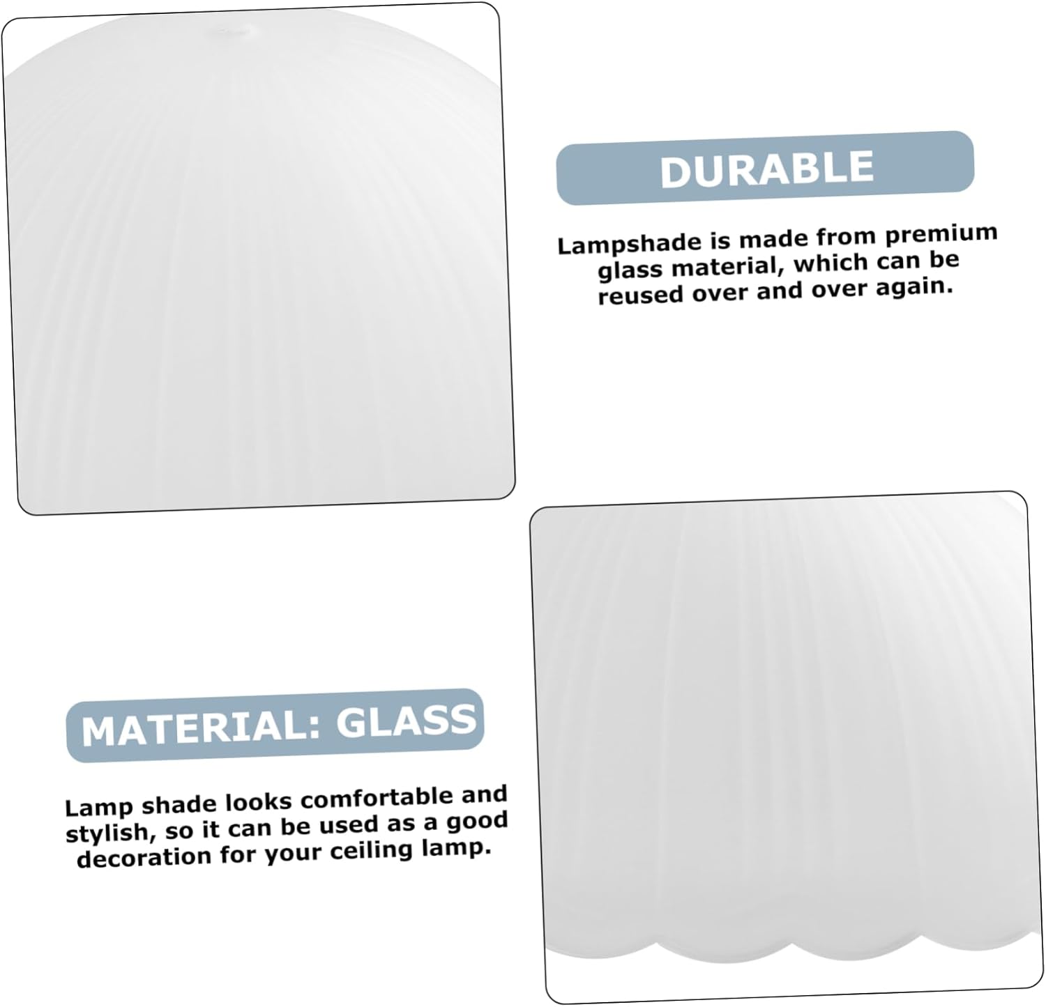 NUOBESTY Simple Glass Light Cover Frosted Watermelon Grain Decorative Lamp Shade for Ceiling Bedside Desk Lamps