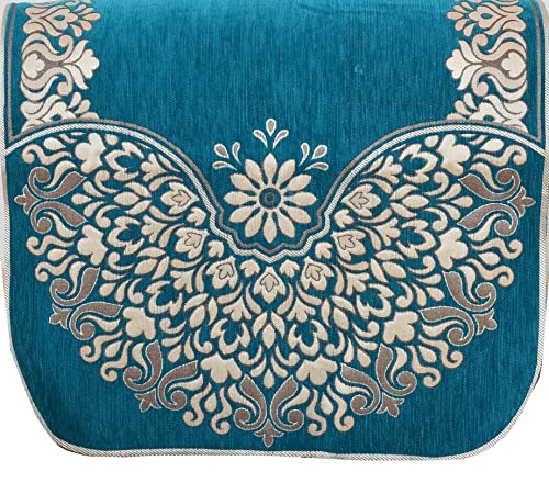Image of Sky Blue 5 Seater Sofa Cover (3+1+1) with Complete Cover Set - Soft Stretch Fabric, Couch Protector (Sky Blue)