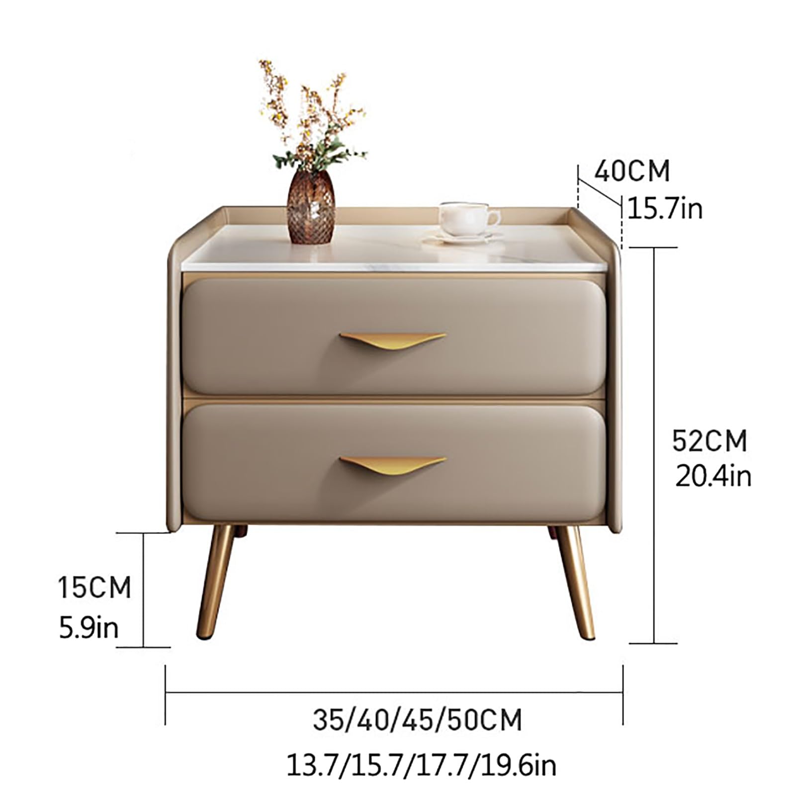 Ciemnoszary stolik nocny mini stolik nocny z szufladą nowoczesne meble do sypialni kompaktowy Comodino do domowego stolika nocnego organizer (40 x 40 x 52 cm)